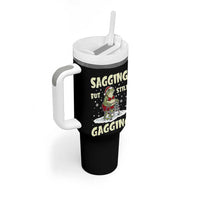 Funny Sagging But Still Gagging Christmas Frog Tumbler With Handle Funny Cringe Meme Gag Humor - Wonder Print Shop