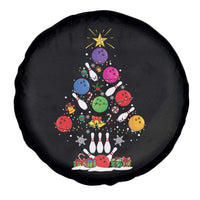 Funny Bowling Christmas Tree Lights Xmas Bowler Spare Tire Cover - Wonder Print Shop