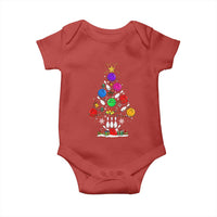 Funny Bowling Christmas Tree Lights Xmas Bowler Baby Onesie - Wonder Print Shop