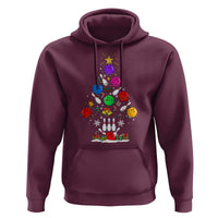 Funny Bowling Christmas Tree Lights Xmas Bowler Hoodie - Wonder Print Shop