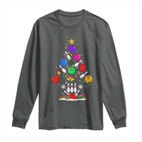 Funny Bowling Christmas Tree Lights Xmas Bowler Long Sleeve Shirt - Wonder Print Shop