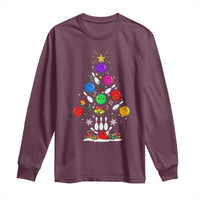 Funny Bowling Christmas Tree Lights Xmas Bowler Long Sleeve Shirt - Wonder Print Shop