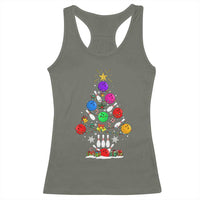 Funny Bowling Christmas Tree Lights Xmas Bowler Racerback Tank Top - Wonder Print Shop