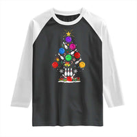 Funny Bowling Christmas Tree Lights Xmas Bowler Raglan Shirt - Wonder Print Shop