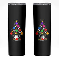 Funny Bowling Christmas Tree Lights Xmas Bowler Skinny Tumbler - Wonder Print Shop