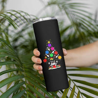 Funny Bowling Christmas Tree Lights Xmas Bowler Skinny Tumbler - Wonder Print Shop