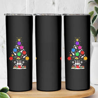 Funny Bowling Christmas Tree Lights Xmas Bowler Skinny Tumbler - Wonder Print Shop