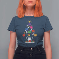 Funny Bowling Christmas Tree Lights Xmas Bowler T Shirt For Women - Wonder Print Shop