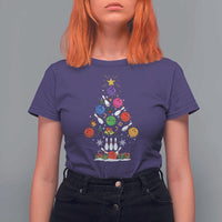 Funny Bowling Christmas Tree Lights Xmas Bowler T Shirt For Women - Wonder Print Shop