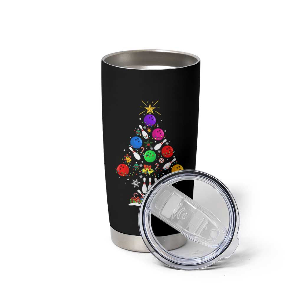 Funny Bowling Christmas Tree Lights Xmas Bowler Tumbler Cup - Wonder Print Shop