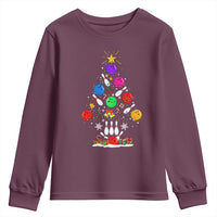 Funny Bowling Christmas Tree Lights Xmas Bowler Youth Sweatshirt - Wonder Print Shop