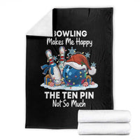 Funny Christmas Bowling Throw Blanket Bowling Makes Me Happy The Ten Pin Not So Much - Wonder Print Shop