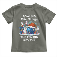 Funny Christmas Bowling Toddler T Shirt Bowling Makes Me Happy The Ten Pin Not So Much - Wonder Print Shop