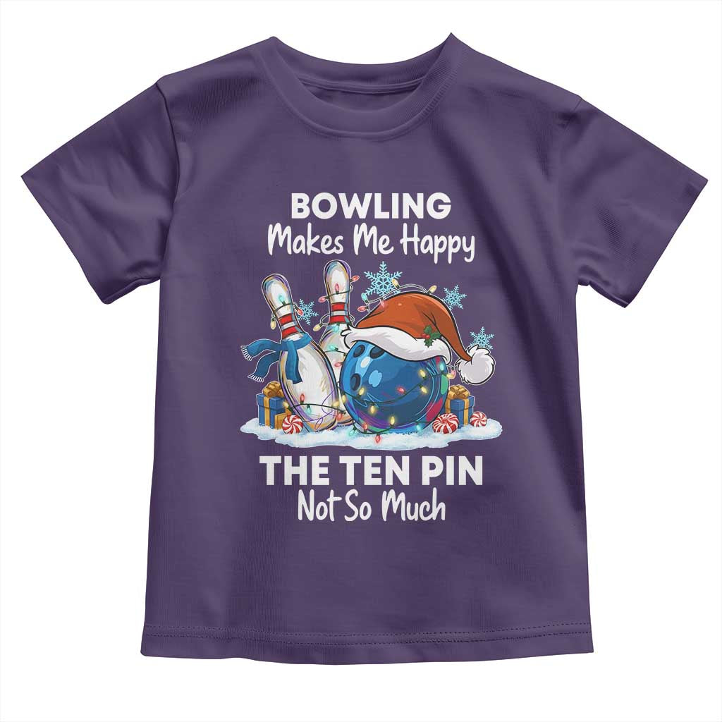 Funny Christmas Bowling Toddler T Shirt Bowling Makes Me Happy The Ten Pin Not So Much - Wonder Print Shop