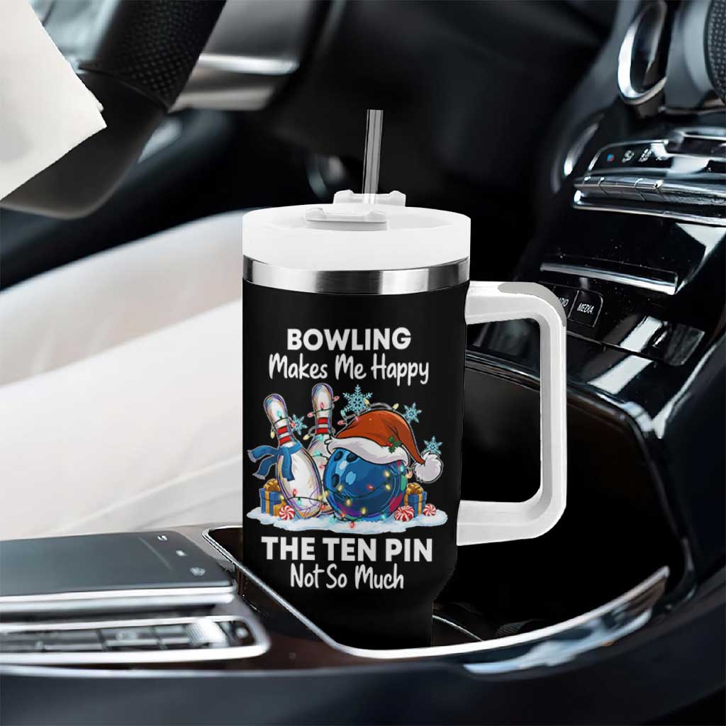 Funny Christmas Bowling Tumbler With Handle Bowling Makes Me Happy The Ten Pin Not So Much - Wonder Print Shop