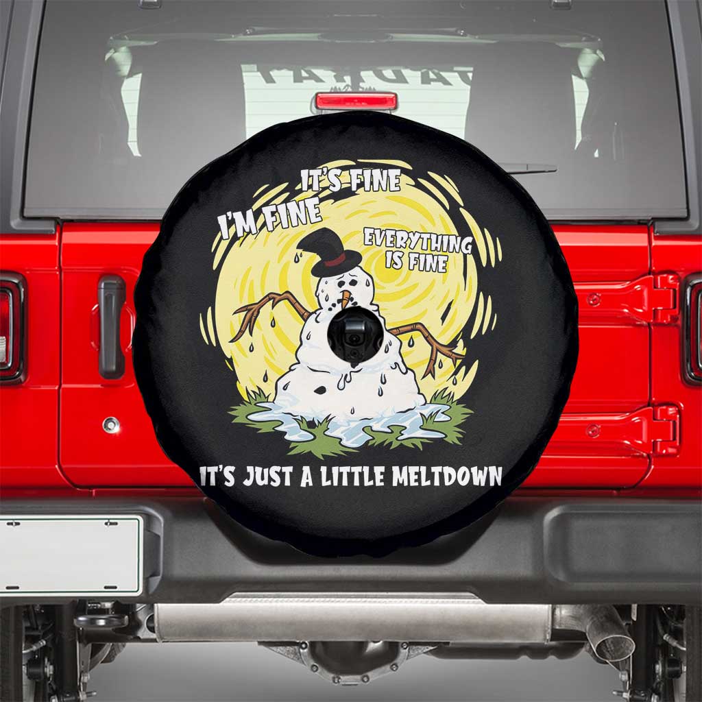 Funny It Is Fine I Am Fine Everything Is Fine Its Just A Little Meltdown Spare Tire Cover Christmas Snowman - Wonder Print Shop