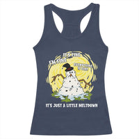 Funny It Is Fine I Am Fine Everything Is Fine Its Just A Little Meltdown Racerback Tank Top Christmas Snowman - Wonder Print Shop