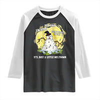 Funny It Is Fine I Am Fine Everything Is Fine Its Just A Little Meltdown Raglan Shirt Christmas Snowman - Wonder Print Shop
