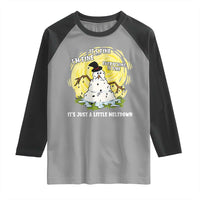 Funny It Is Fine I Am Fine Everything Is Fine Its Just A Little Meltdown Raglan Shirt Christmas Snowman - Wonder Print Shop
