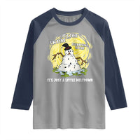 Funny It Is Fine I Am Fine Everything Is Fine Its Just A Little Meltdown Raglan Shirt Christmas Snowman - Wonder Print Shop