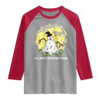 Funny It Is Fine I Am Fine Everything Is Fine Its Just A Little Meltdown Raglan Shirt Christmas Snowman - Wonder Print Shop