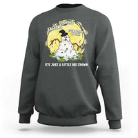 Funny It Is Fine I Am Fine Everything Is Fine Its Just A Little Meltdown Sweatshirt Christmas Snowman - Wonder Print Shop