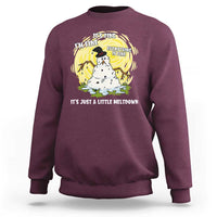 Funny It Is Fine I Am Fine Everything Is Fine Its Just A Little Meltdown Sweatshirt Christmas Snowman - Wonder Print Shop
