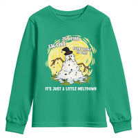 Funny It Is Fine I Am Fine Everything Is Fine Its Just A Little Meltdown Youth Sweatshirt Christmas Snowman - Wonder Print Shop