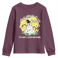Funny It Is Fine I Am Fine Everything Is Fine Its Just A Little Meltdown Youth Sweatshirt Christmas Snowman - Wonder Print Shop