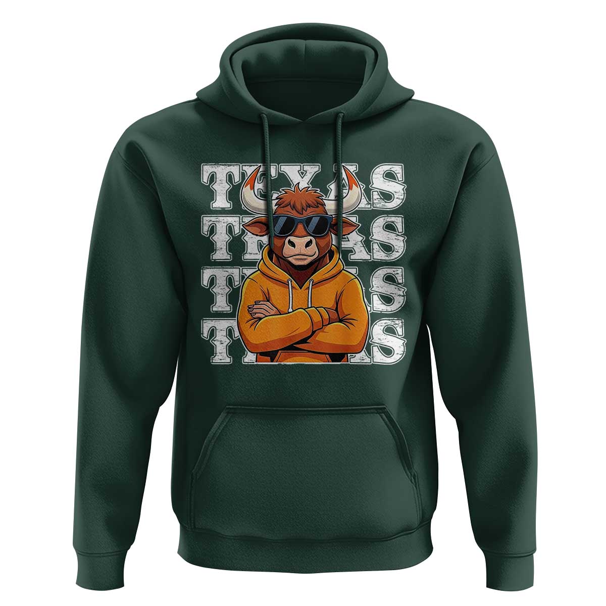 Texas Fan Hoodie Longhorns Cow Texas Pride Sport Lover - Wonder Print Shop