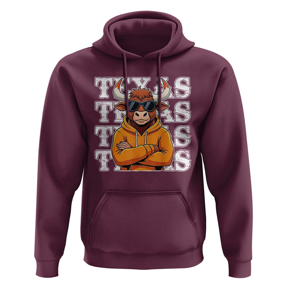 Texas Fan Hoodie Longhorns Cow Texas Pride Sport Lover - Wonder Print Shop