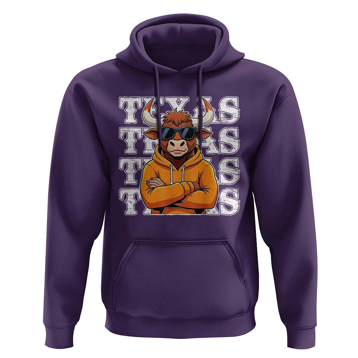Texas Fan Hoodie Longhorns Cow Texas Pride Sport Lover - Wonder Print Shop