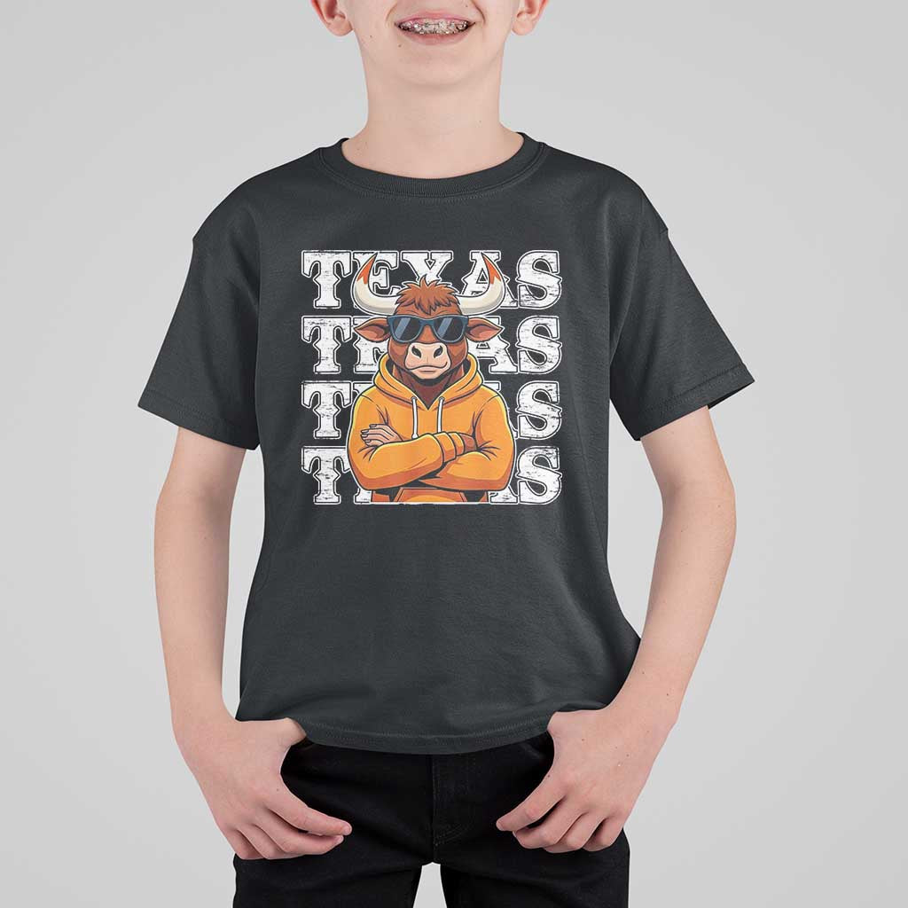 Texas Fan T Shirt For Kid Longhorns Cow Texas Pride Sport Lover - Wonder Print Shop
