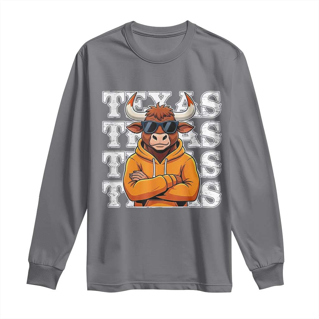 Texas Fan Long Sleeve Shirt Longhorns Cow Texas Pride Sport Lover - Wonder Print Shop