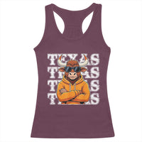 Texas Fan Racerback Tank Top Longhorns Cow Texas Pride Sport Lover - Wonder Print Shop
