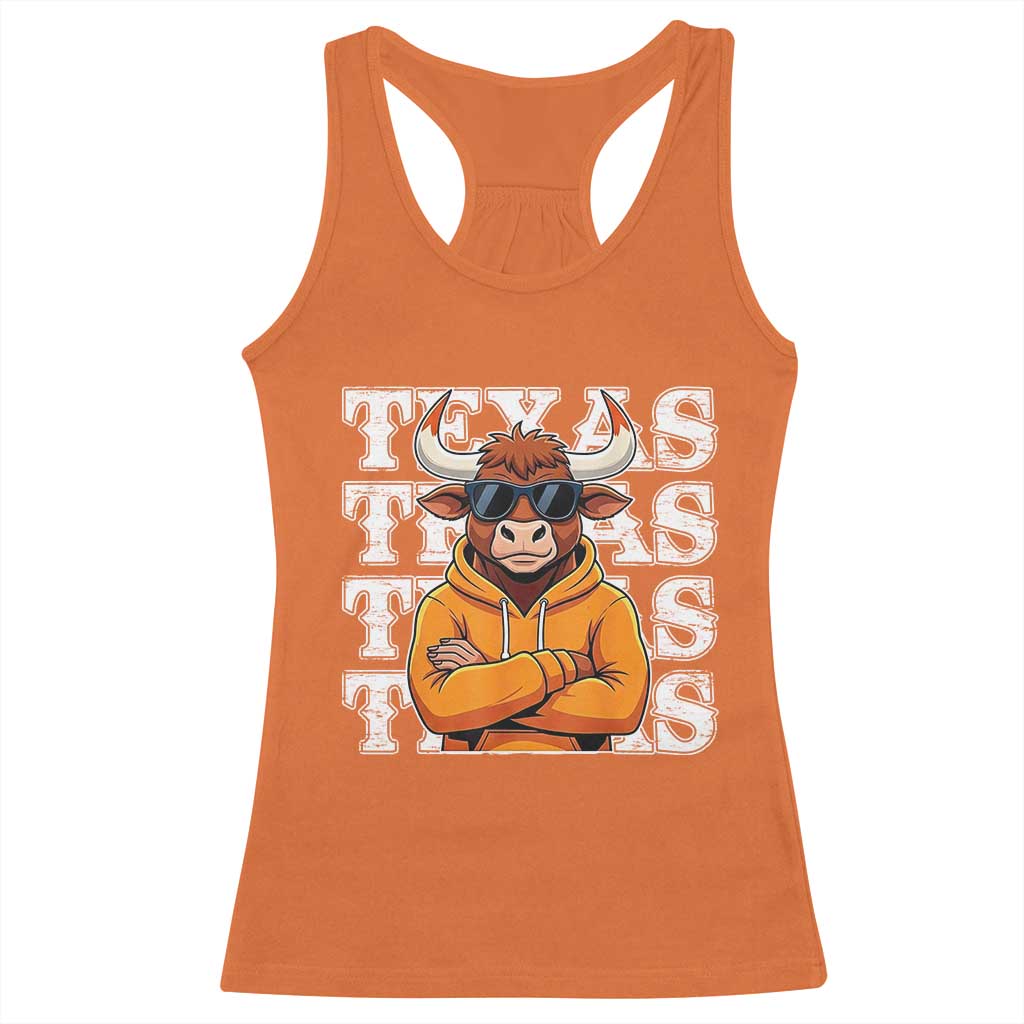 Texas Fan Racerback Tank Top Longhorns Cow Texas Pride Sport Lover - Wonder Print Shop
