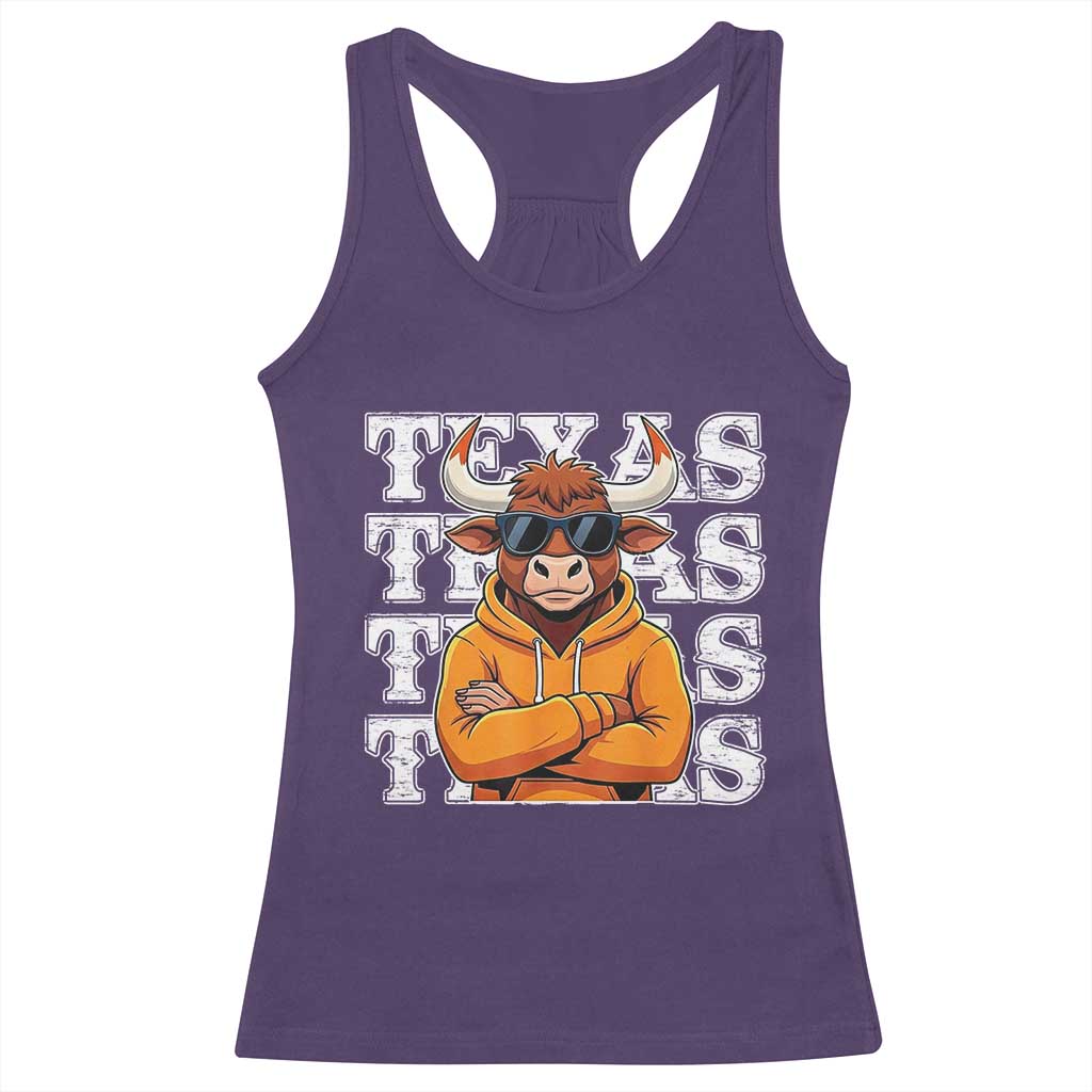 Texas Fan Racerback Tank Top Longhorns Cow Texas Pride Sport Lover - Wonder Print Shop