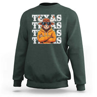 Texas Fan Sweatshirt Longhorns Cow Texas Pride Sport Lover - Wonder Print Shop