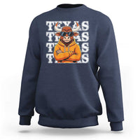 Texas Fan Sweatshirt Longhorns Cow Texas Pride Sport Lover - Wonder Print Shop