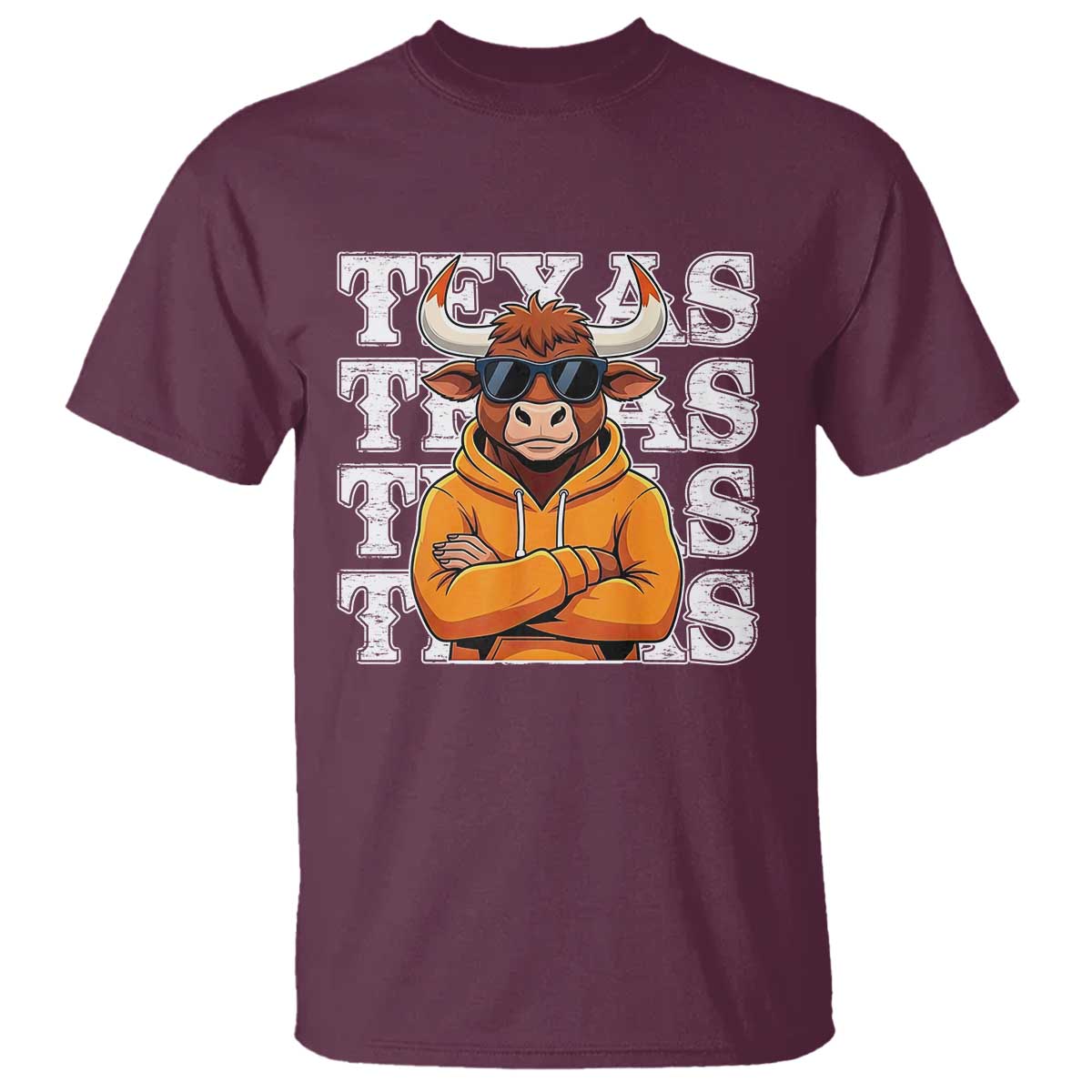Texas Fan T Shirt Longhorns Cow Texas Pride Sport Lover - Wonder Print Shop