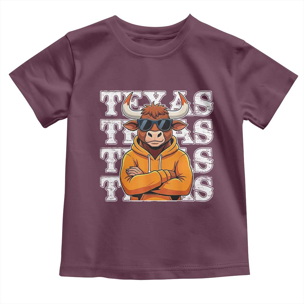 Texas Fan Toddler T Shirt Longhorns Cow Texas Pride Sport Lover - Wonder Print Shop