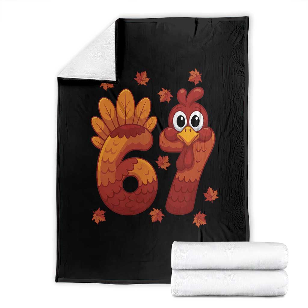 67 Thanksgiving Throw Blanket Funny Turkey Thanksgiving Six Seven Meme - Wonder Print Shop