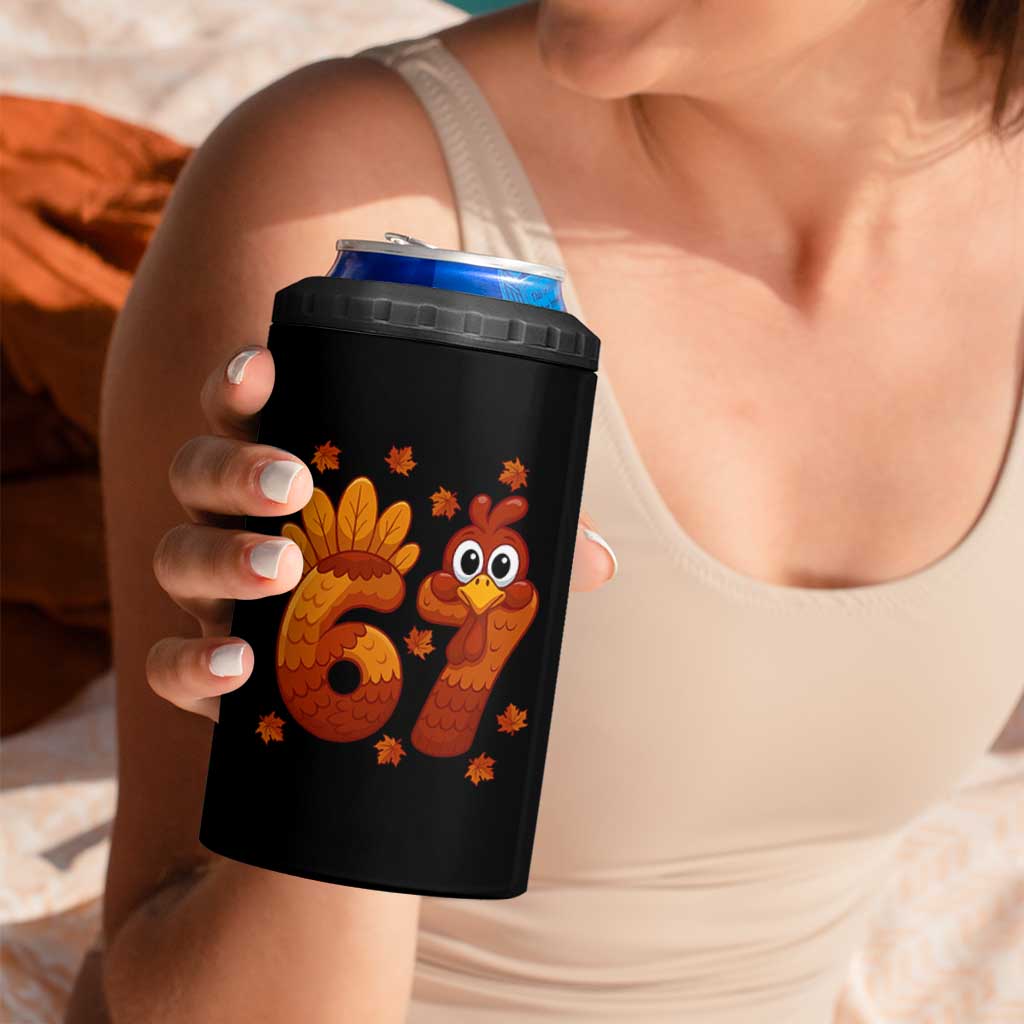 67 Thanksgiving 4 in 1 Can Cooler Tumbler Funny Turkey Thanksgiving Six Seven Meme - Wonder Print Shop