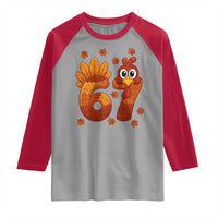 67 Thanksgiving Raglan Shirt Funny Turkey Thanksgiving Six Seven Meme - Wonder Print Shop