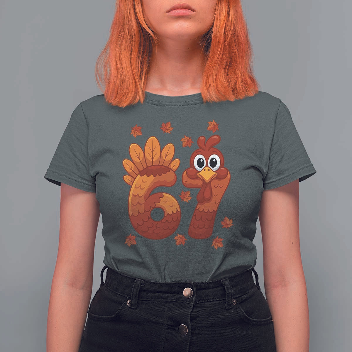 67 Thanksgiving T Shirt For Women Funny Turkey Thanksgiving Six Seven Meme - Wonder Print Shop