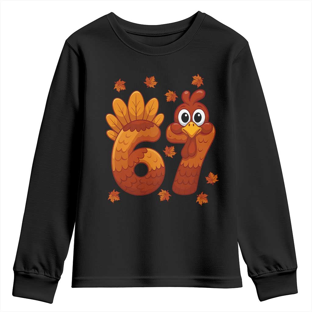 67 Thanksgiving Youth Sweatshirt Funny Turkey Thanksgiving Six Seven Meme - Wonder Print Shop