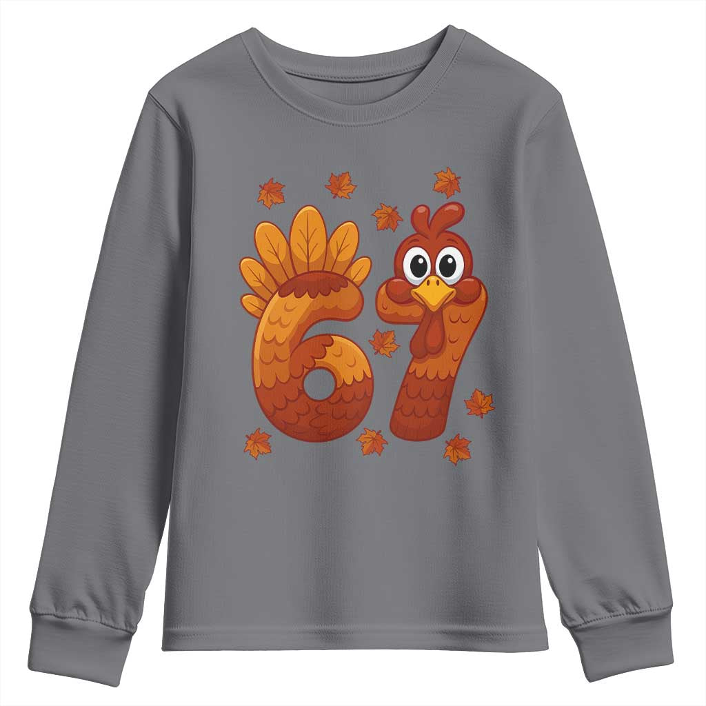 67 Thanksgiving Youth Sweatshirt Funny Turkey Thanksgiving Six Seven Meme - Wonder Print Shop