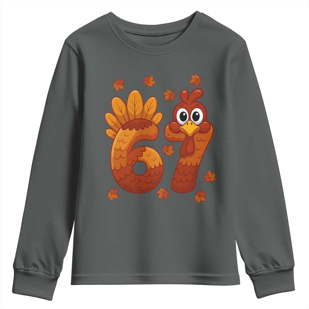 67 Thanksgiving Youth Sweatshirt Funny Turkey Thanksgiving Six Seven Meme - Wonder Print Shop