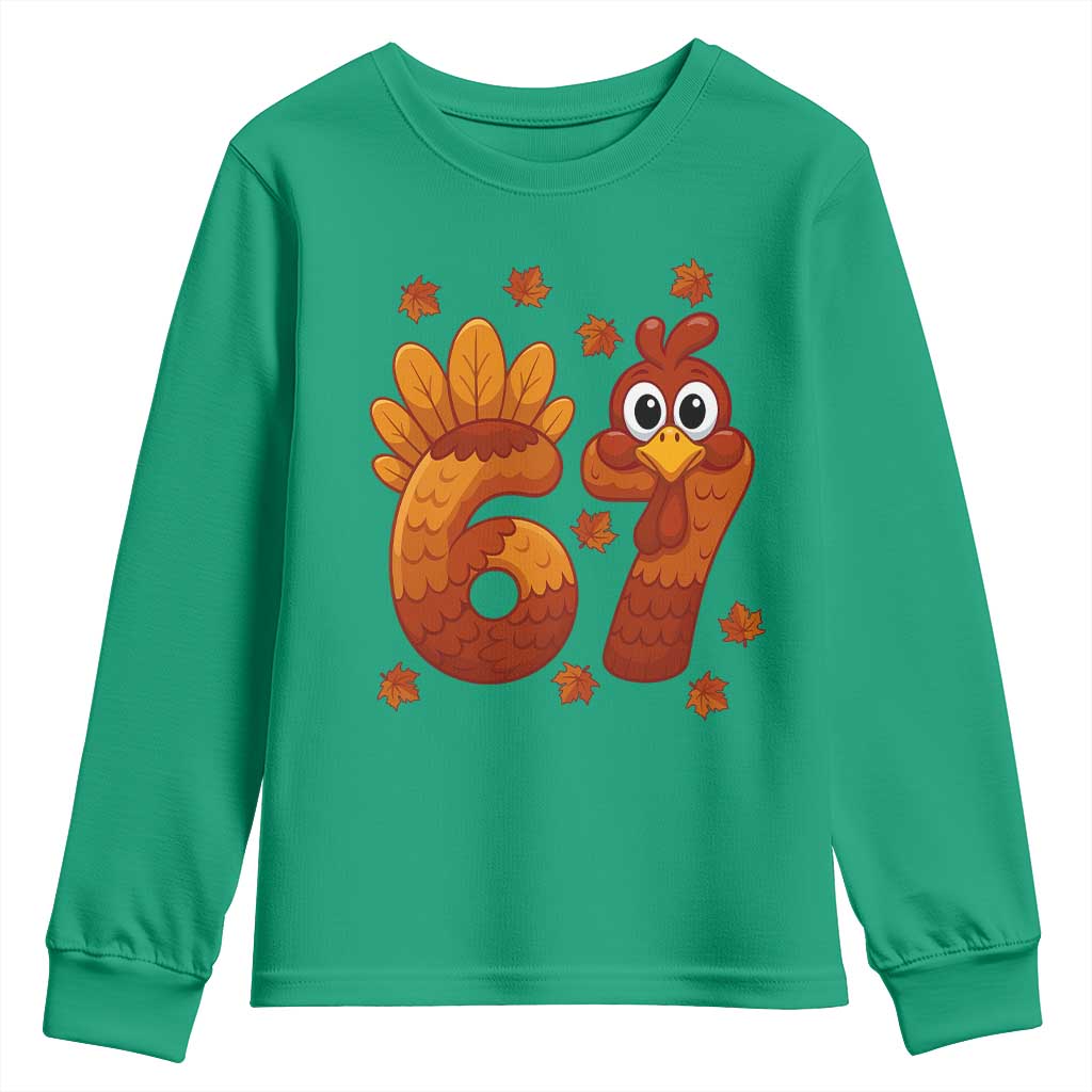 67 Thanksgiving Youth Sweatshirt Funny Turkey Thanksgiving Six Seven Meme - Wonder Print Shop