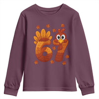 67 Thanksgiving Youth Sweatshirt Funny Turkey Thanksgiving Six Seven Meme - Wonder Print Shop